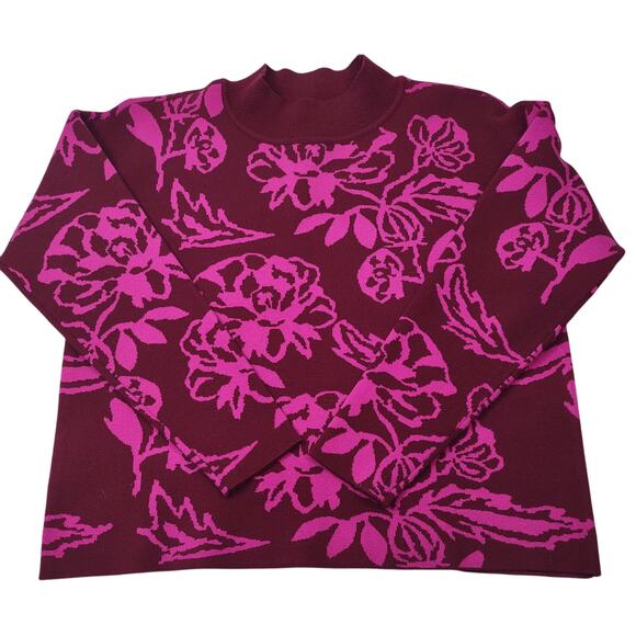 Cyrus Tight Knit Sweater with Floral Pattern, Size Medium - Picture 1 of 7